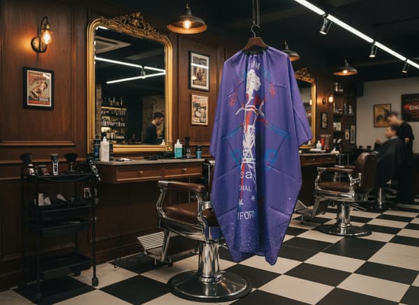 Barbermantel för en stor hårsalong