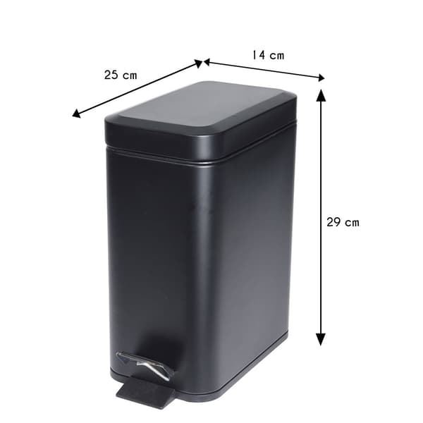 Sort metal affaldsbeholder 5L