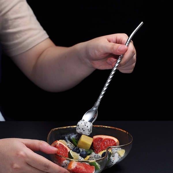 Sugrörsskedar för kaffe och desserter 24 cm 4 st.