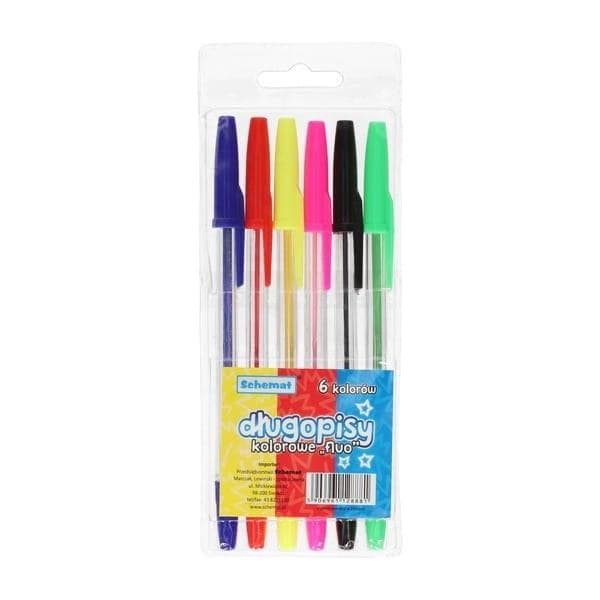 Fluorescerende penne i 6 farver