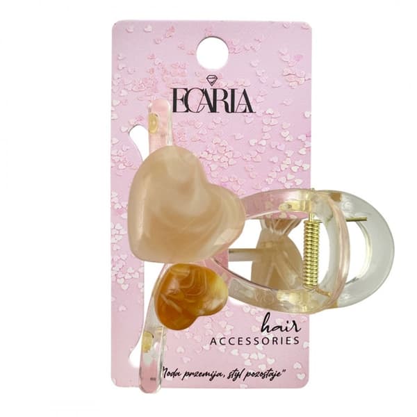 Hårspænde XL transparent HJERTER 8x6cm SP376