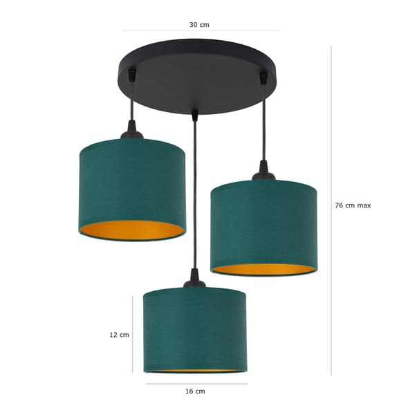 Tornado AM3K-lampa grön-guld
