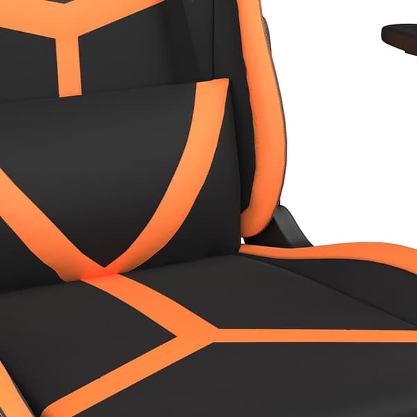 vidaXL massage-gamingstol, sort og orange, kunstlæder