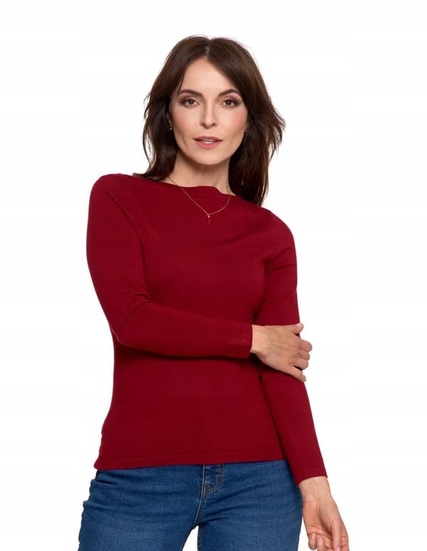 Tynd viskosesweater til dame med klassisk pasform MORAJ S RED