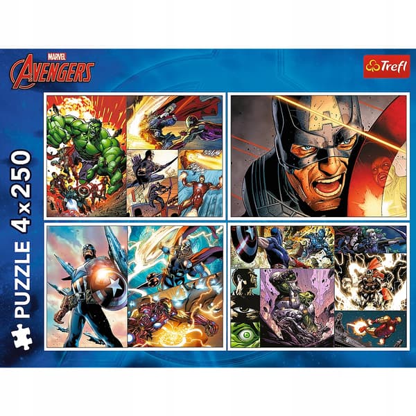 Disney Marvel The Avengers pussel 4x250 bitar heroiska dagar