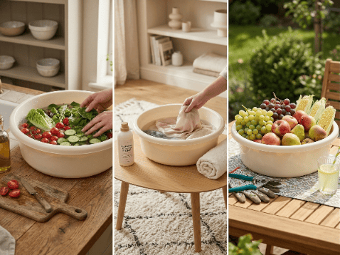 RUND PLASTIKSKÅL 41 CM 13,5L CREM - BEN