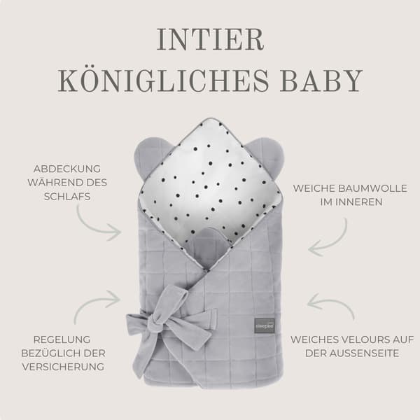 Royal Baby Swaddle Wrap Grå