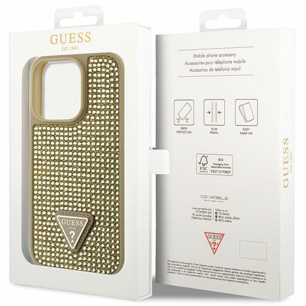 Guess Strass Triangelfodral till iPhone 14 Pro, Guld