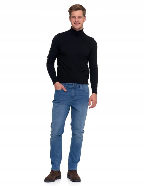 Byxor Herrjeans Raka Ben Eleganta Klassiska MORAJ 33 BLÅ