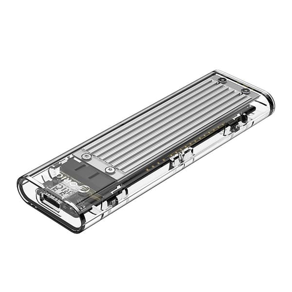 TCM2-C3 M.2 NVME til USB-C 10 Gb/s diskkasse - grå-transparent