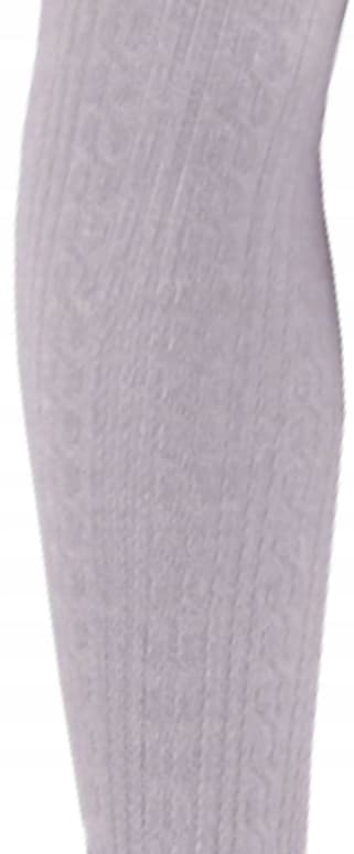 Bomuldsstrømper jacquard tykvævet lysegrå 140/146