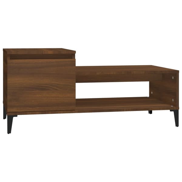 vidaXL sofabord brunt egetræ 100x50x45 cm, træbaseret materiale