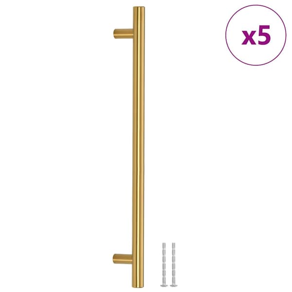 vidaXL skabsgreb, 5 stk., guld, 224 mm, rustfrit stål