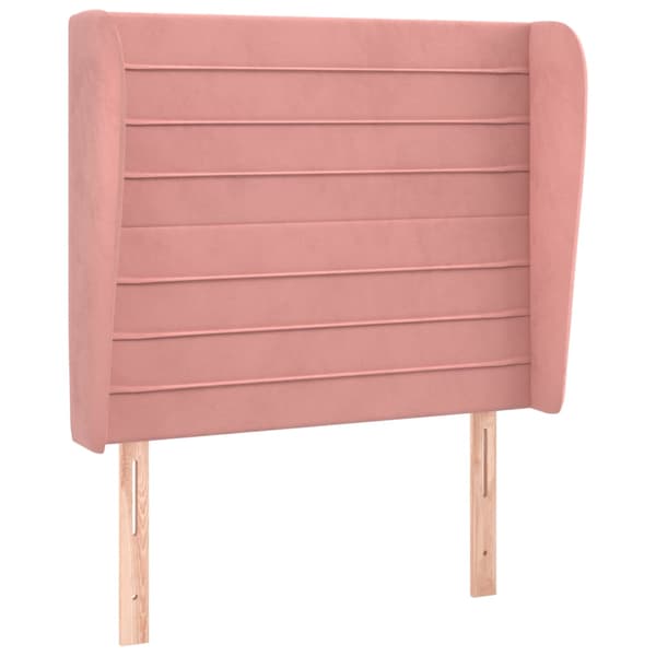 vidaXL Vingad nackstöd rosa 83x23x118/128 cm sammet