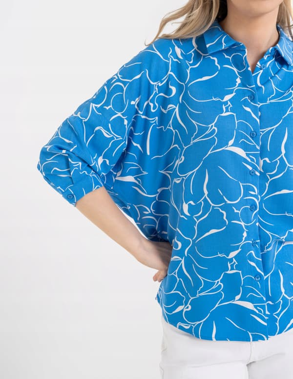 Moraj damesbluse oversized 100% viskose let elegant casual XXL mønster 2