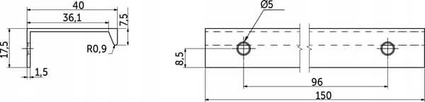 Kantgreb HVID MAT INDERSIDEN AKS størrelse 96 mm