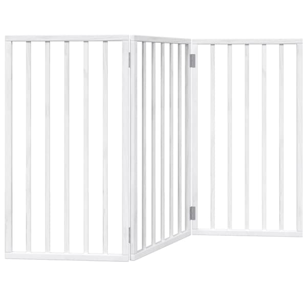 vidaXL foldbart sikkerhedsgitter til hunde, 3 paneler, hvid, 150 cm