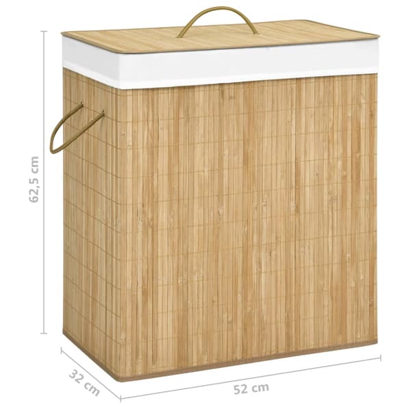vidaXL Tvättkorg i bambu, 100 l