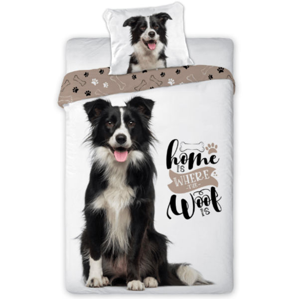 Barnesengeklæder 160x200 Border Collie hund antiallergisk