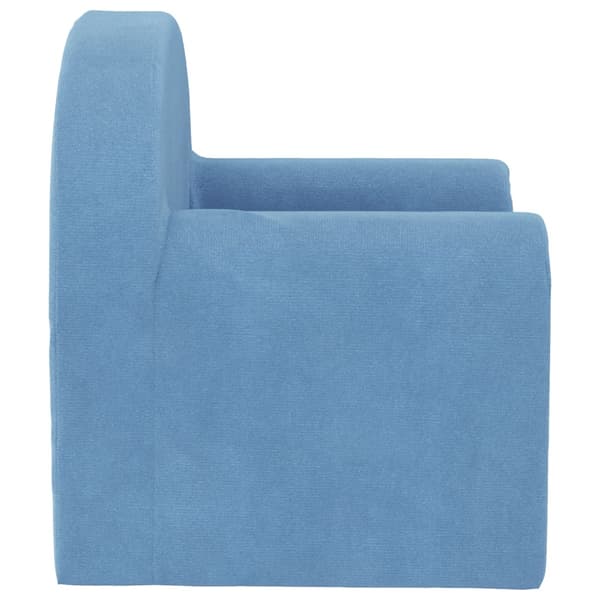 vidaXL børnesofa, blå, blød plys