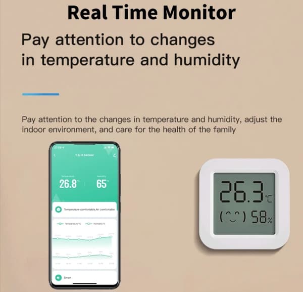 ZigBee ZTH05 Tuya LCD temperatur- og fugtighedssensor, 1,5-tommer display