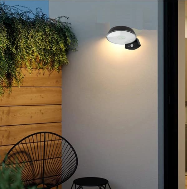 EcoLight solcellsdriven LED-fasadbelysning 4000K neutral rörelsesensor