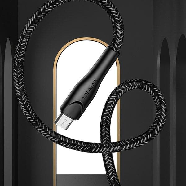 USAMS Flätad U41 USB-A till MicroUSB-kabel 3m 2A Röd