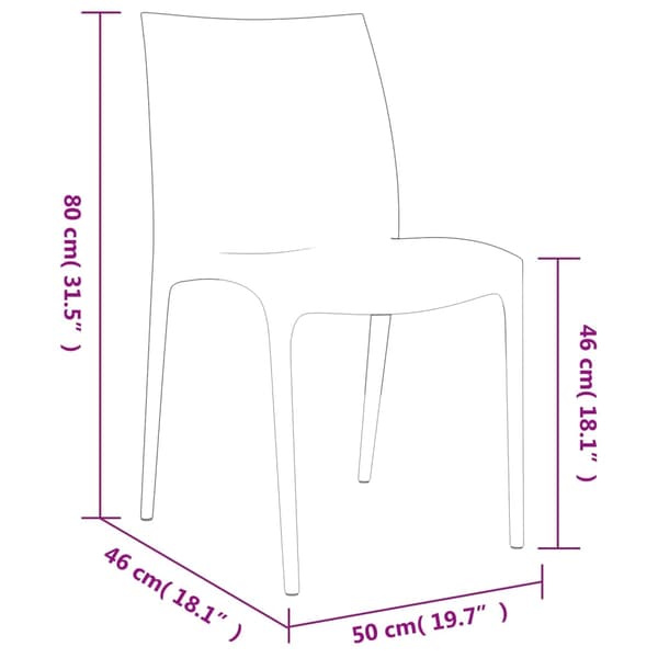 vidaXL Trädgårdsstolar, set om 2, vit, 50x46x80 cm, polypropen