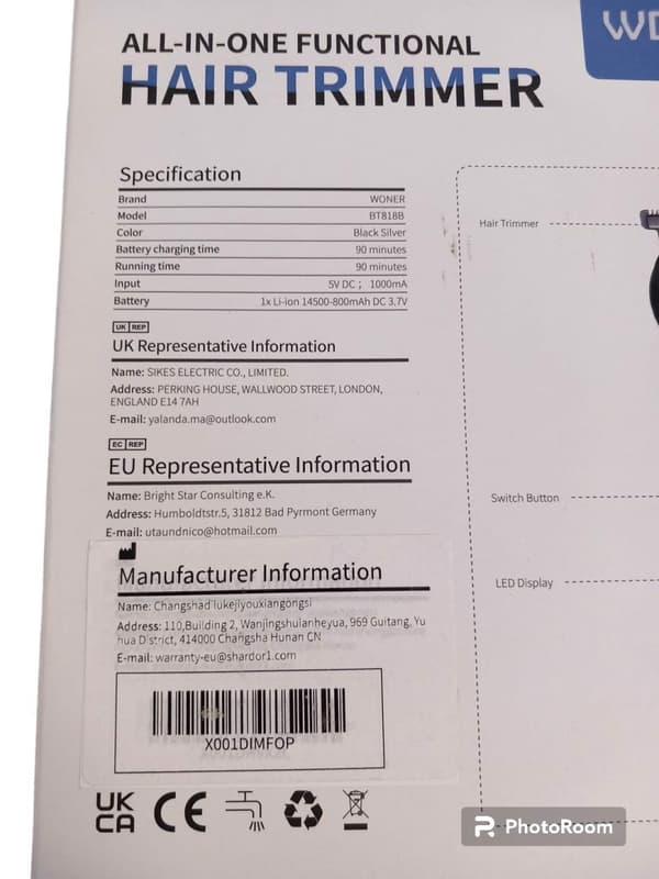 12-i-1-skäggtrimmer med LED-display