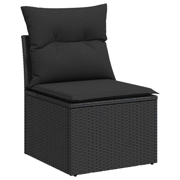 vidaXL 2-delt sofasæt med hynder, sort, polyrattan og akacie