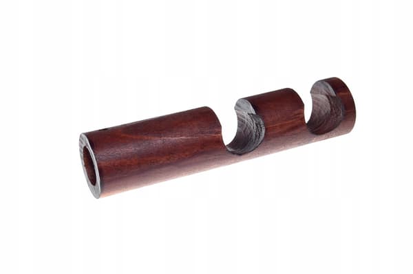 Dubbel träkonsol för modern gardinstång, diameter 28 mm, mahogny, 2 st.
