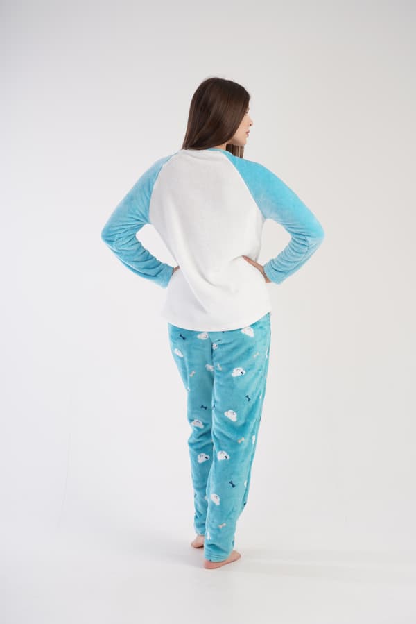 Dam vinterplyschpyjamas S 36 varm tjock