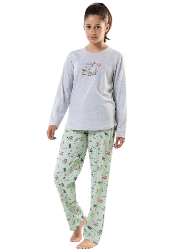 Flickpyjamas i bomull Vienetta 13/14 158 lång