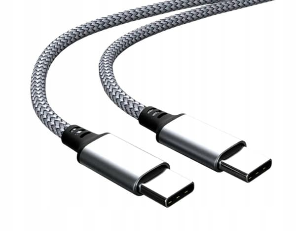 teräksenharmaa USB-C / USB-C 5M -kaapeli (5 metriä) USB C - USB C 6A