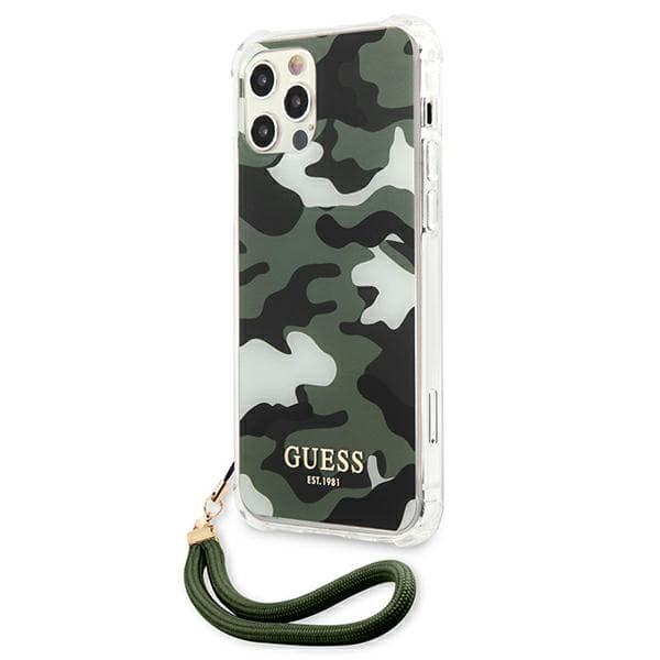 Guess Camo Collection-etui til iPhone 12 Pro Max, grøn