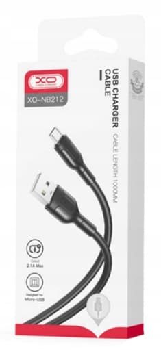 XO NB212 USB - Lightning-kabel 1,0 m 2,1A sort