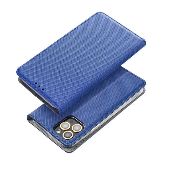 IPHONE 13 PRO ETUI MED FLAP MAGNET MARINEBLÅ + GLAS