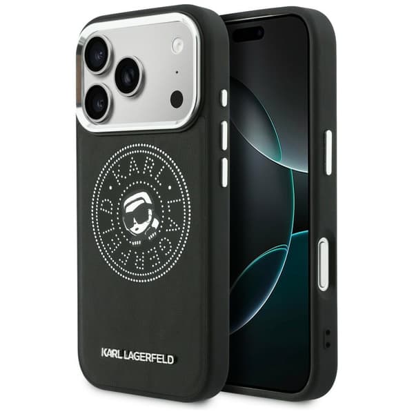 Karl Lagerfeld Point & Karl Sketch MagSafe-etui til iPhone 17 Pro Max, sort
