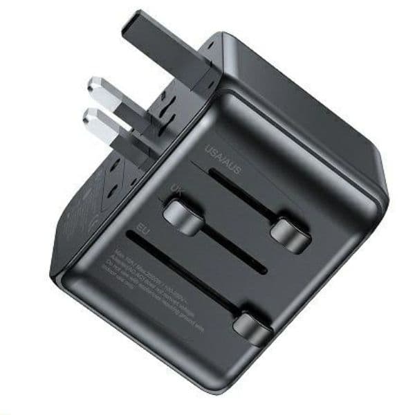 AWEI 2xUSB+3xUSB-C C-39 35W 4-i-1 netværksadapter US/AU/EU/UK sort