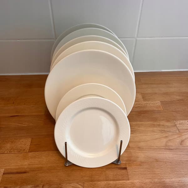 Stativ til låg, tallerkener, brætter, organizer med rum, rustfrit stål
