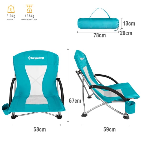 KING CAMP Deluxe foldbar campingstol turkis