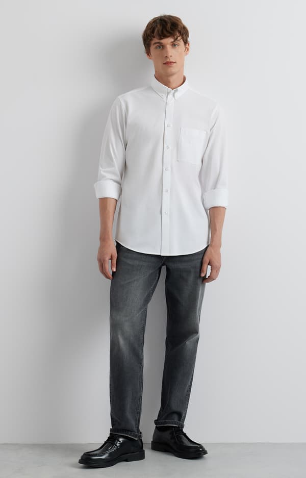 Slim strikskjorte XL