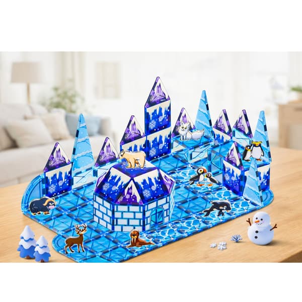 Magnetiska block islandsdjurfigurer blå 94 st.