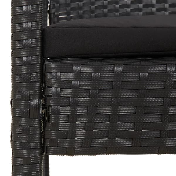 vidaXL havebænk med hynde, sort, 105 cm, polyrattan