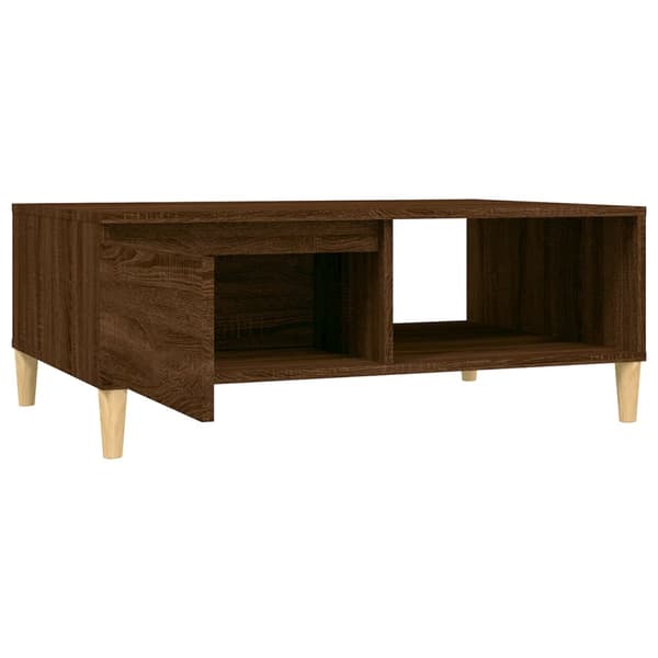 vidaXL sofabord, brunt egetræ, 90x60x35cm, træbaseret materiale