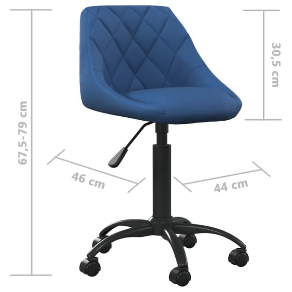 vidaXL Matstol, Blå, Klädd i Sammet
