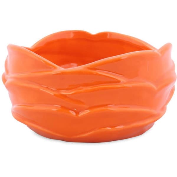 Rund korallorange skål