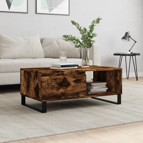 vidaXL sofabord røget eg 90x50x36,5 cm
