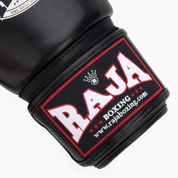 Raja Standard boksehandsker i syntetisk læder, sort, 10 oz