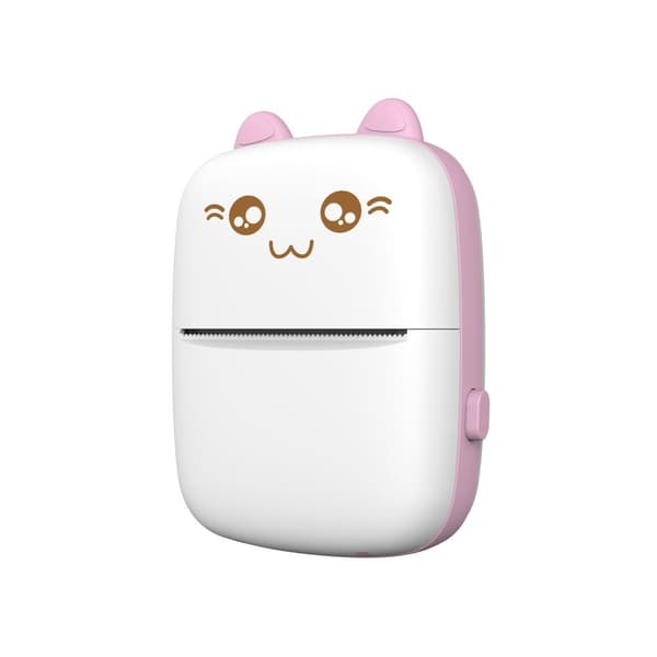 Mini Kat Termisk Etiketprinter Bluetooth Telefonprinter Sjov Print Lyserød